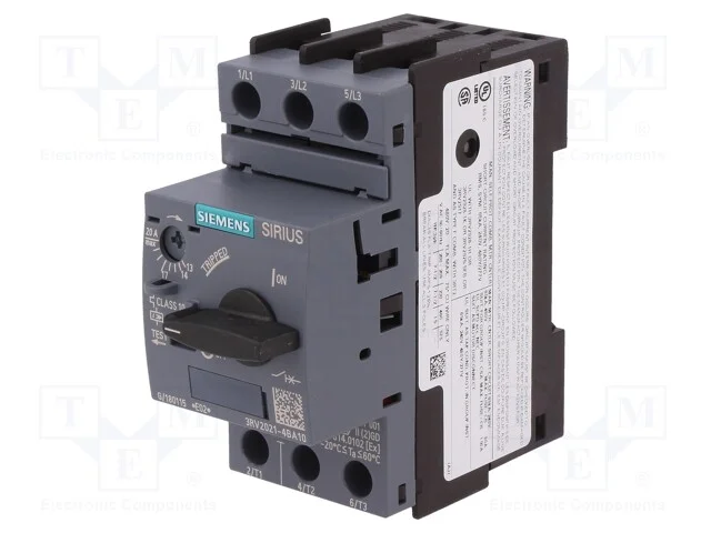 Disjuntor de Motor, 7,5kw, 220&divide;690vac, para Trilho Din, 3rv2
