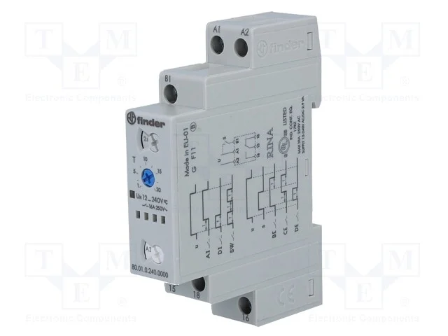 Rel&eacute; temporizado, 0,1s&divide;24h, SPDT, 250VAC/16A, Ute.