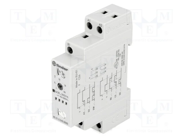 Rel&eacute; temporizado, 0,1s&divide;24h, SPDT, 250VAC/8A, Uten.