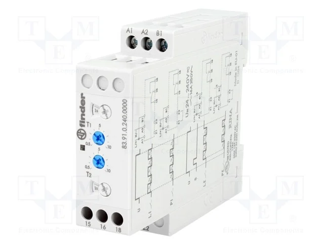 Rel&eacute; Temporizado, 0,05s&divide;10dias, Spdt, 250vac/16a, Uten: 24&divide;240vac