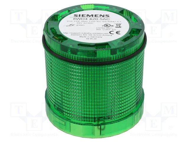 Sinalizador: luminoso, LED, verde, 24VDC, 24VAC, .