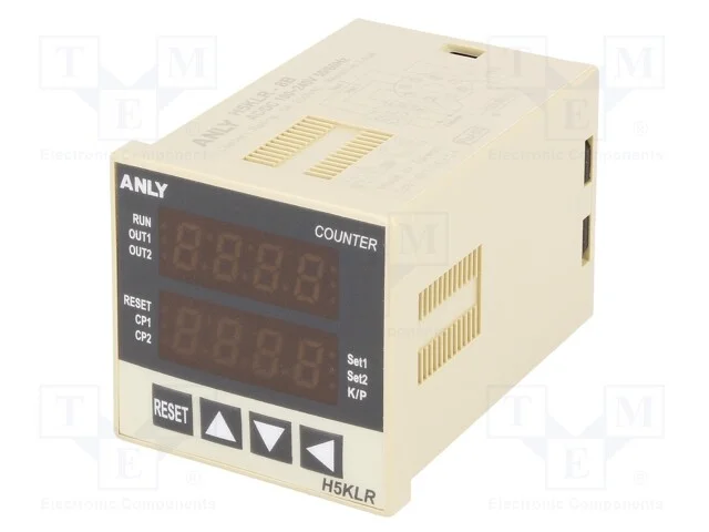 Contador: electr&oacute;nico, LED x2, impulsos, 9999, SP.