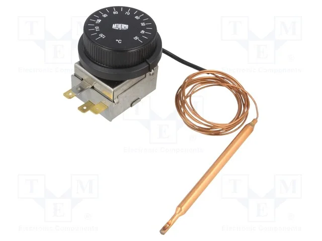 Sensor: termostato com capilar, SPDT, 10A, 400VAC.