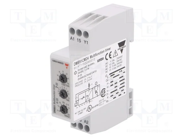 Rel&eacute; Temporizado, 0,1s&divide;100h, Spdt, 250vac/5a,24vdc/5a, -20&divide;60c