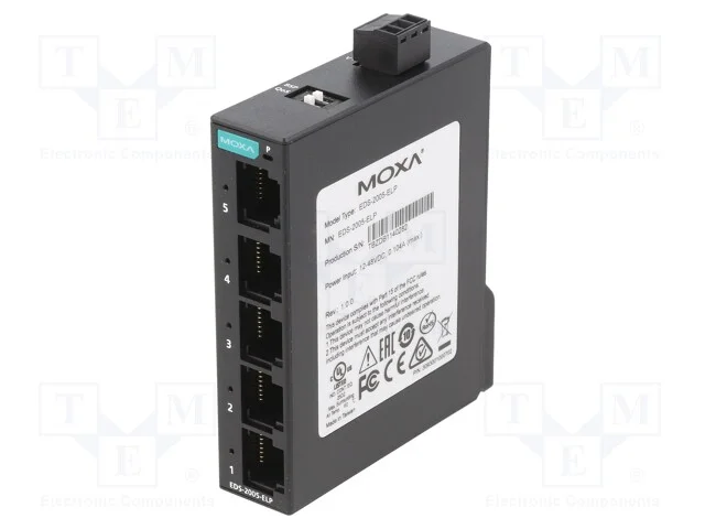Switch Ethernet, N&atilde;o Gerido, N&uacute;mero de Portos: 5, 9,6&divide;60vdc, Rj45