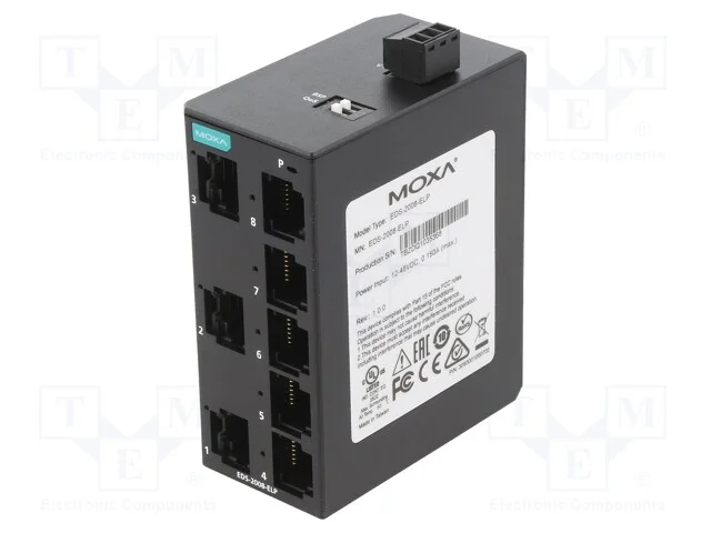 Switch Ethernet, N&atilde;o Gerido, N&uacute;mero de Portos: 8, 9,6&divide;60vdc, Rj45