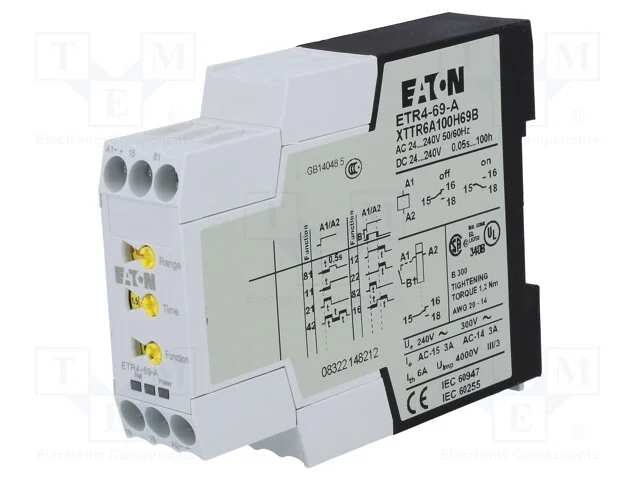 Rel&eacute; Temporizado, 0,05s&divide;100h, Spdt, 250vac/3a, Uten: 24&divide;240vac