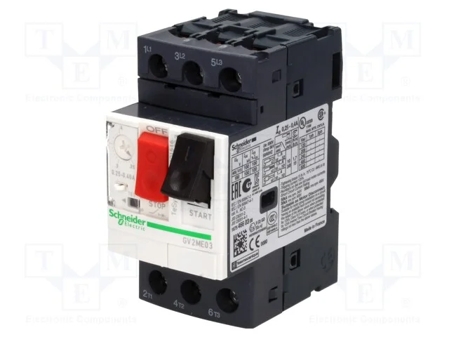 Disjuntor de Motor, 0,09kw, 230&divide;690vac, para Trilho Din, Ip20