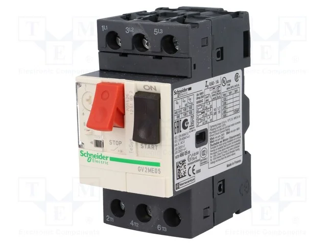 Disjuntor de Motor, 0,25kw, 230&divide;690vac, para Trilho Din, Ip20