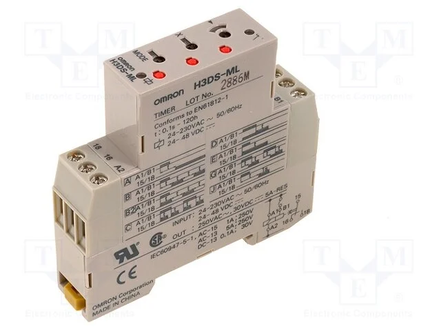 Rel&eacute; Temporizado, 0,1s&divide;120h, Spdt, 250vac/5a, Uten: 24&divide;230vac