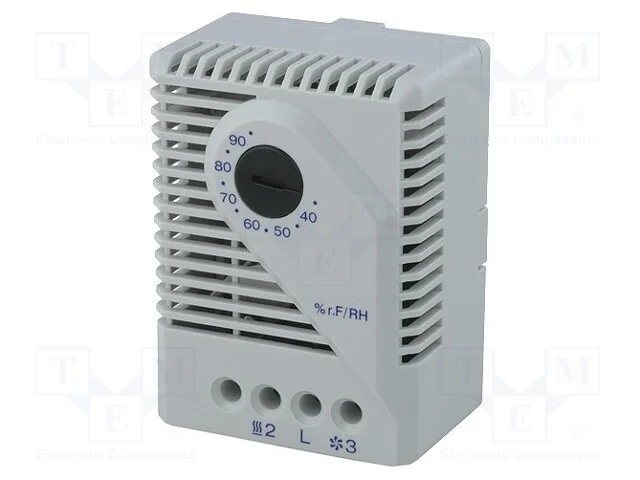 Sensor: Higr&oacute;stato, 35&divide;90%Rh, Out: Spdt, 0&divide;60c, para Trilho Din