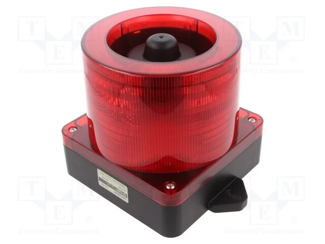 Sinalizador: Sonoro- F&ocirc;nico, 10&divide;30vdc, Led, Vermelho, Ip66, 123db