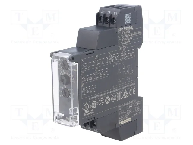 Rel&eacute; temporizado, 0,1s&divide;100h, SPDT, 250VAC/8A, Ute.
