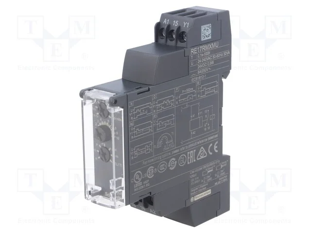 Rel&eacute; temporizado, 0,1s&divide;100h, SPDT, 250VAC/8A, Ute.