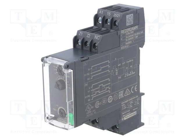 Rel&eacute; Temporizado, 0,05s&divide;300h, Dpdt, 250vac/8a, Uten: 24&divide;240vac