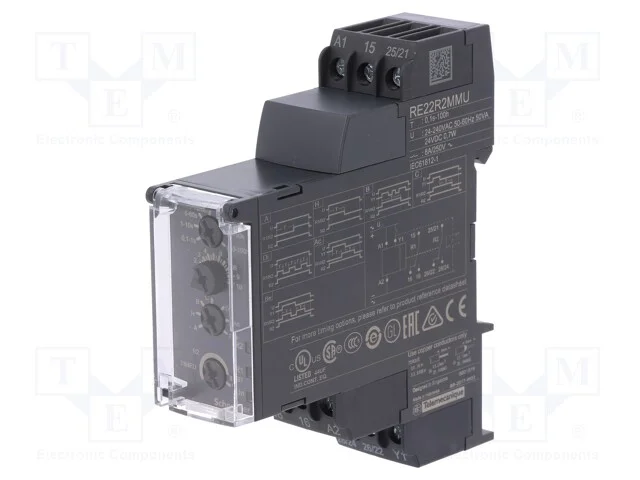Rel&eacute; Temporizado, 0,05s&divide;100h, Dpdt, 250vac/8a, Uten: 24&divide;240vac