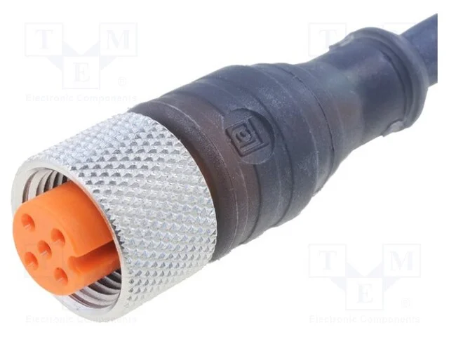 Cabo de Conex&atilde;o, M12, Pin: 5, Simples, 5m, Ficha, 60vac, 4a, -25&divide;80c