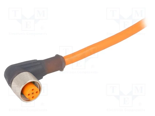 Cabo de Conex&atilde;o, M12, Pin: 5, Angular, 2m, Ficha, 60vac, 4a, -25&divide;80c