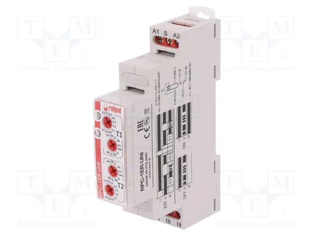 Rel&eacute; Temporizado, 1s&divide;10dias, Spdt, 250vac/16a,24vdc/16a, Pin: 6