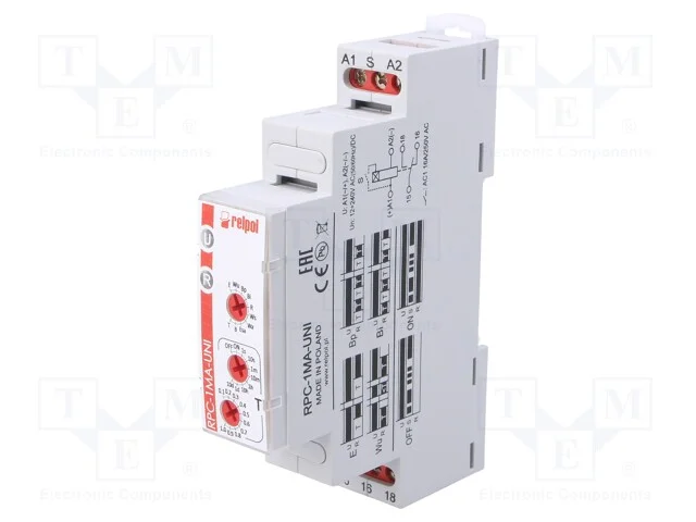 Rel&eacute; Temporizado, 1s&divide;10dias, Spdt, 250vac/16a,24vdc/16a, Pin: 6