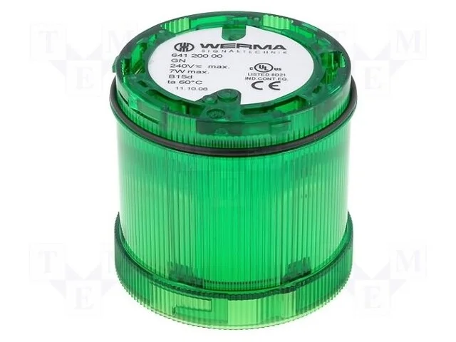 Sinalizador: Luminoso, L&acirc;mpada Ba15d, Verde, 12&divide;240vdc, 12&divide;240vac