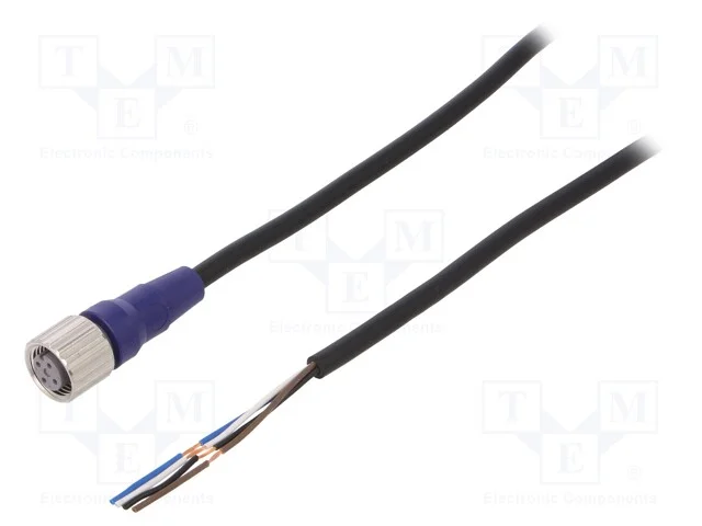 Cabo de Conex&atilde;o, M12, Pin: 4, Simples, 5m, Ficha, 0,8a, -10&divide;65c, Pvc
