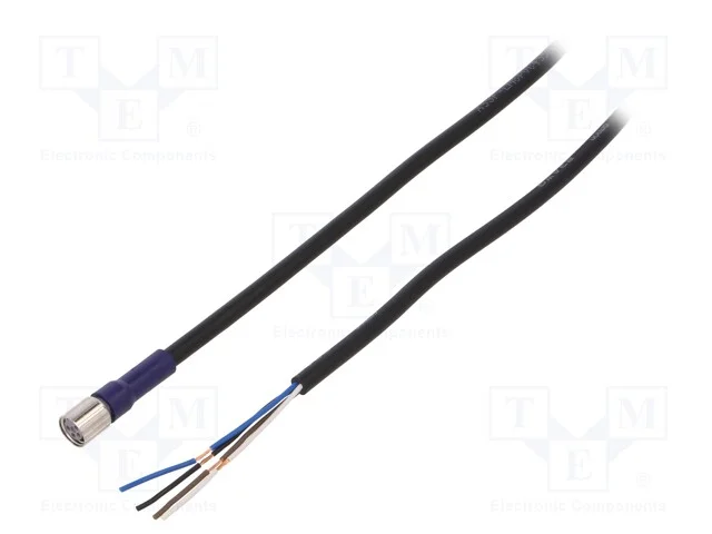 Cabo de Conex&atilde;o, M8, Pin: 4, Simples, 5m, Ficha, 0,5a, -10&divide;65c, Pvc