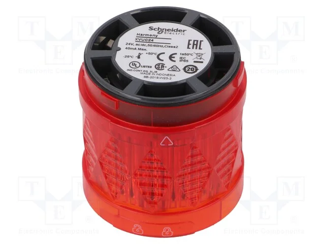Sinalizador: luminoso, LED, vermelho, 24VDC, 24VA.