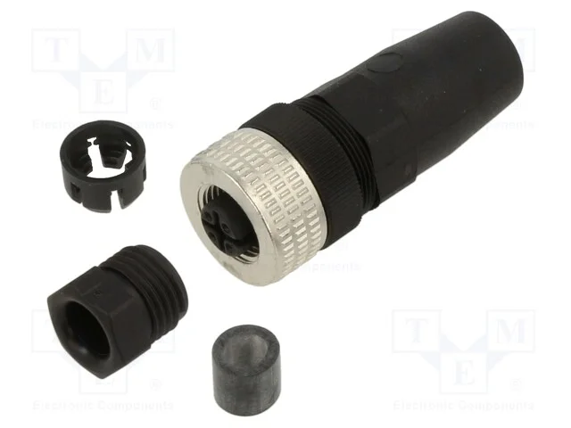 Conetores, M12, Pin: 4, Simples, Ficha, Conex&otilde;es: Pg7, 125vac, 3a