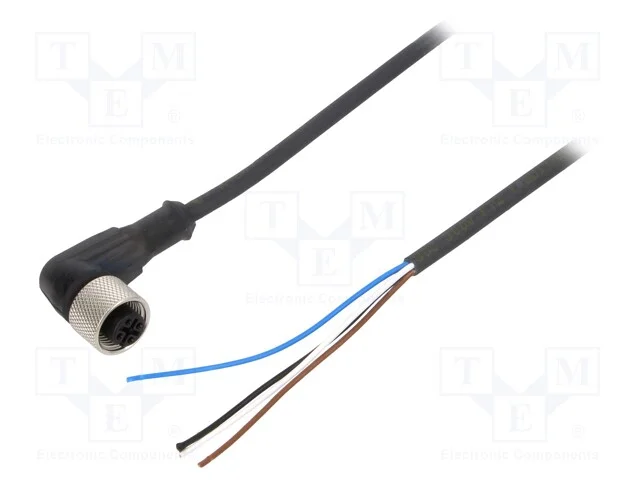 Cabo de Conex&atilde;o, M12, Pin: 4, Angular, 10m, Ficha, 250vac, 4a, Ip67