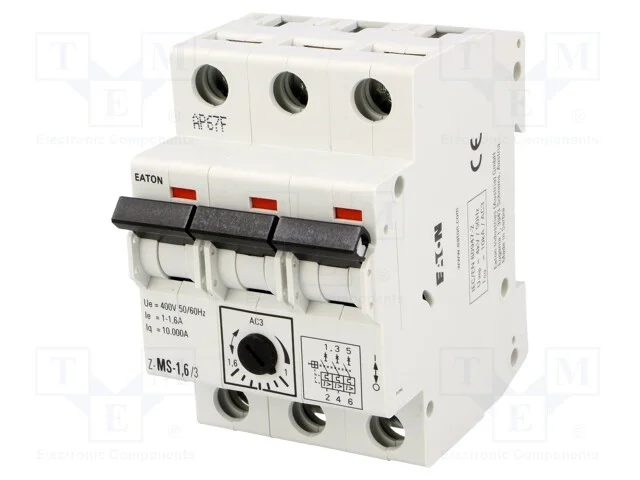 Disjuntor de Motor, 0,55kw, 220&divide;440vac, para Trilho Din, 1&divide;1,6a