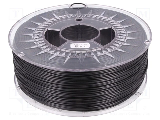 Filamento: Asa, : 1,75mm, Preta, 230&divide;240c, 1kg, Sol&uacute;vel