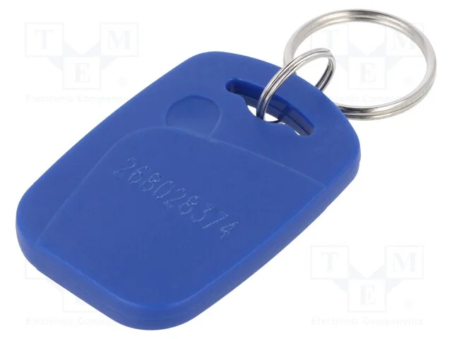 Porta-chaves RFID, ISO/IEC14443-3-A, pl&aacute;stico, az.