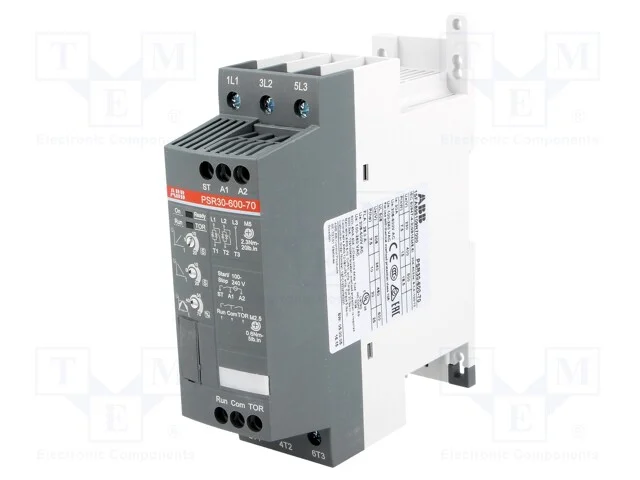 M&oacute;dulo: Softstart, Uten: 208&divide;600vac, para Trilho Din, 15kw, 30a
