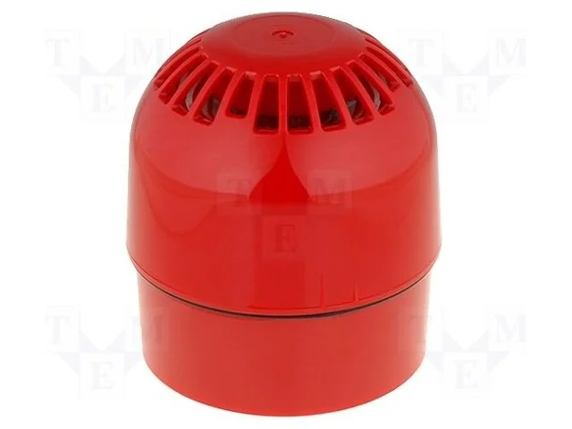 Sinalizador: Sonoro, Sirene, 9&divide;60vdc, 106db, Sonos, Ip65, Vermelho