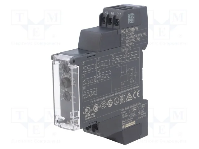 Rel&eacute; Temporizado, 0,1s&divide;100h, Spdt, 250vac/8a, Uten: 12&divide;240vac