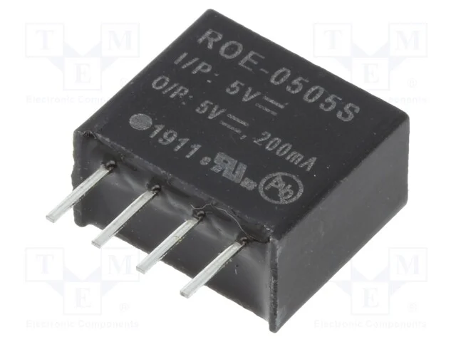 Indutor: Dc/Dc, 1w, Uent: 4,5&divide;5,5v, Usai: 5vdc, Isai: 200ma, Sip4
