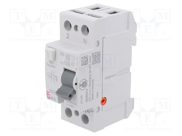 Interruptor de Corrente Diferencial, Inom: 40a, Polos: 2, Ip20