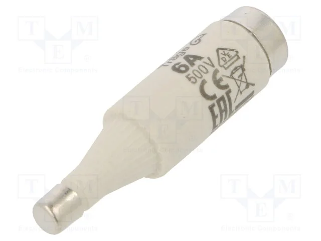 Fus&iacute;vel: Baixa Tens&atilde;o, Gg, 6a, 500vac, 500vdc, Cer&acirc;mico, Di, D