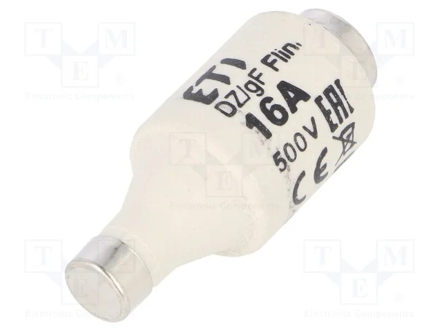 Fus&iacute;vel: Baixa Tens&atilde;o, R&aacute;pido, 16a, 500vac, 440vdc, Cer&acirc;mico, Dii, D