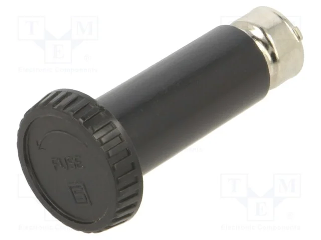 Adaptador, fus&iacute;veis cil&iacute;ndricos, 10A, preta, 500V.