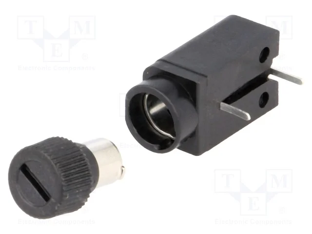 Tomada, fus&iacute;veis cil&iacute;ndricos, THT, 5x20mm, -40&divide;85.