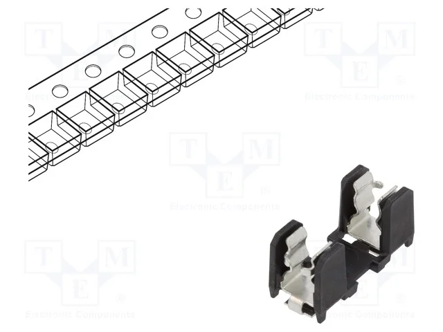 Tomada, Fus&iacute;veis Cil&iacute;ndricos, Smt, -40&divide;85c, 10a, Mat: Termoplast