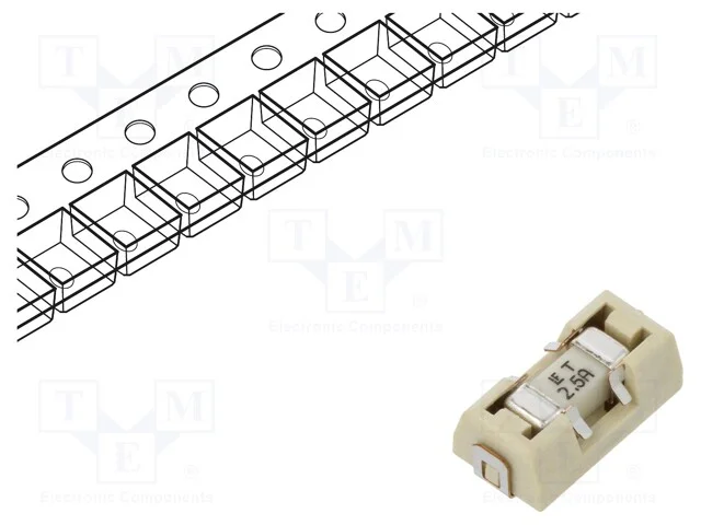 Fus&iacute;vel: Baixa Tens&atilde;o, Retardado, 2,5a, 125vac, 125v, 125vdc, Smd