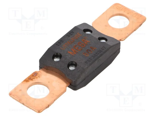 Fus&iacute;vel: baixa tens&atilde;o, 80A, 32VDC, 68,6mm, mega