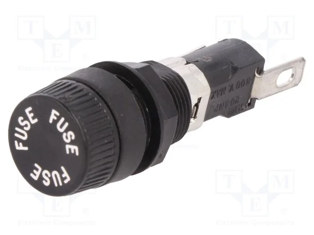 Tomada, fus&iacute;veis cil&iacute;ndricos, 6,3x32mm, 16A, 250V.