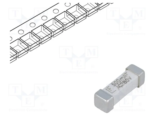 Fus&iacute;vel: Baixa Tens&atilde;o, Retardado, 500ma, 280vac, 280v, Smd, 443lc