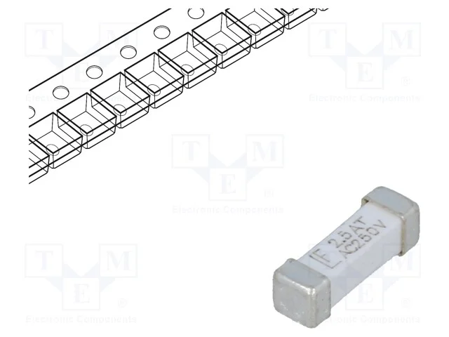 Fus&iacute;vel: Baixa Tens&atilde;o, Retardado, 2,5a, 250vac, 250v, 125vdc, Smd