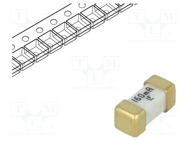 Fus&iacute;vel: baixa tens&atilde;o, super-imediato, 160mA, 125.