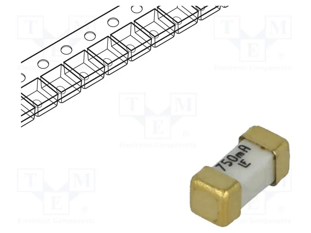 Fus&iacute;vel: Baixa Tens&atilde;o, Super-Imediato, 750ma, 125vac, 125v, 125vdc